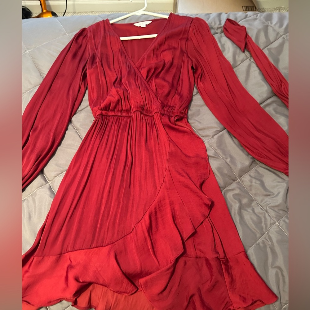 Women’s long sleeve red mini dress